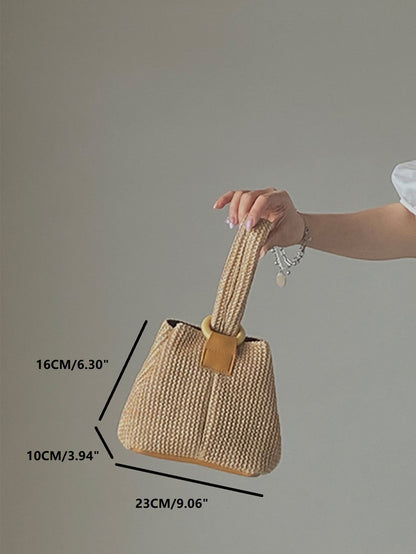 Barabum Minimalist Straw Bag,Perfect For Summer Beach Travel Vacation
