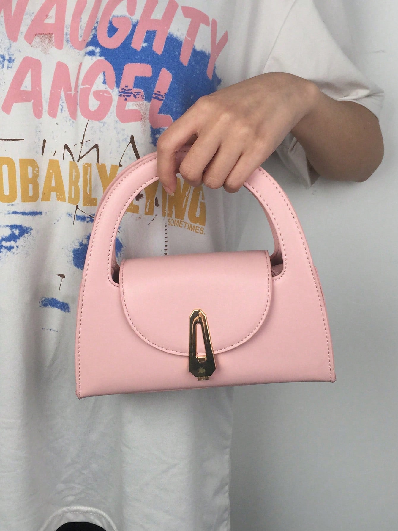 Barabum Mini Square Bag PU Pink Bag