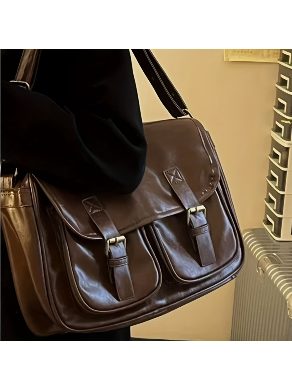 Barabum Japanese Style Large Capacity 2023 New Daily Simple Vintage Commuter Bag Shoulder Bag, Crossbody Bag, Messenger Bag