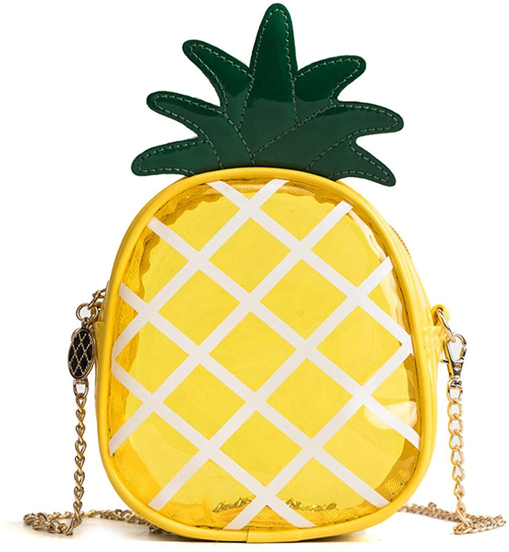 Latest Novelty Cute Pineapple Shape Clear Crossbody Mini Bag for Women