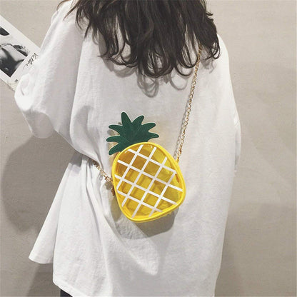 Neueste Neuheit, niedliche, transparente Mini-Umhängetasche in Ananasform für Damen