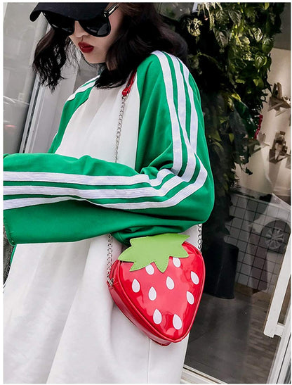 Latest Novelty Cute Strawberry Shape Crossbody Mini Bag for Women