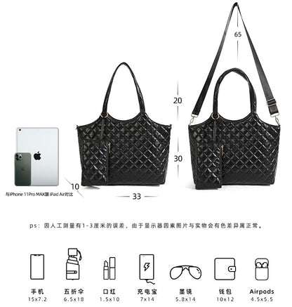 Barabum 2pcs Hand Bag Set Women Fashion Quilting Handbags Wallet Bag Shoulder Bag Top Handle Satchel Purse Set,Evening Bag