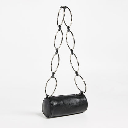 Barabum Metal Ring Cylindrical Female Crossbody Handbag